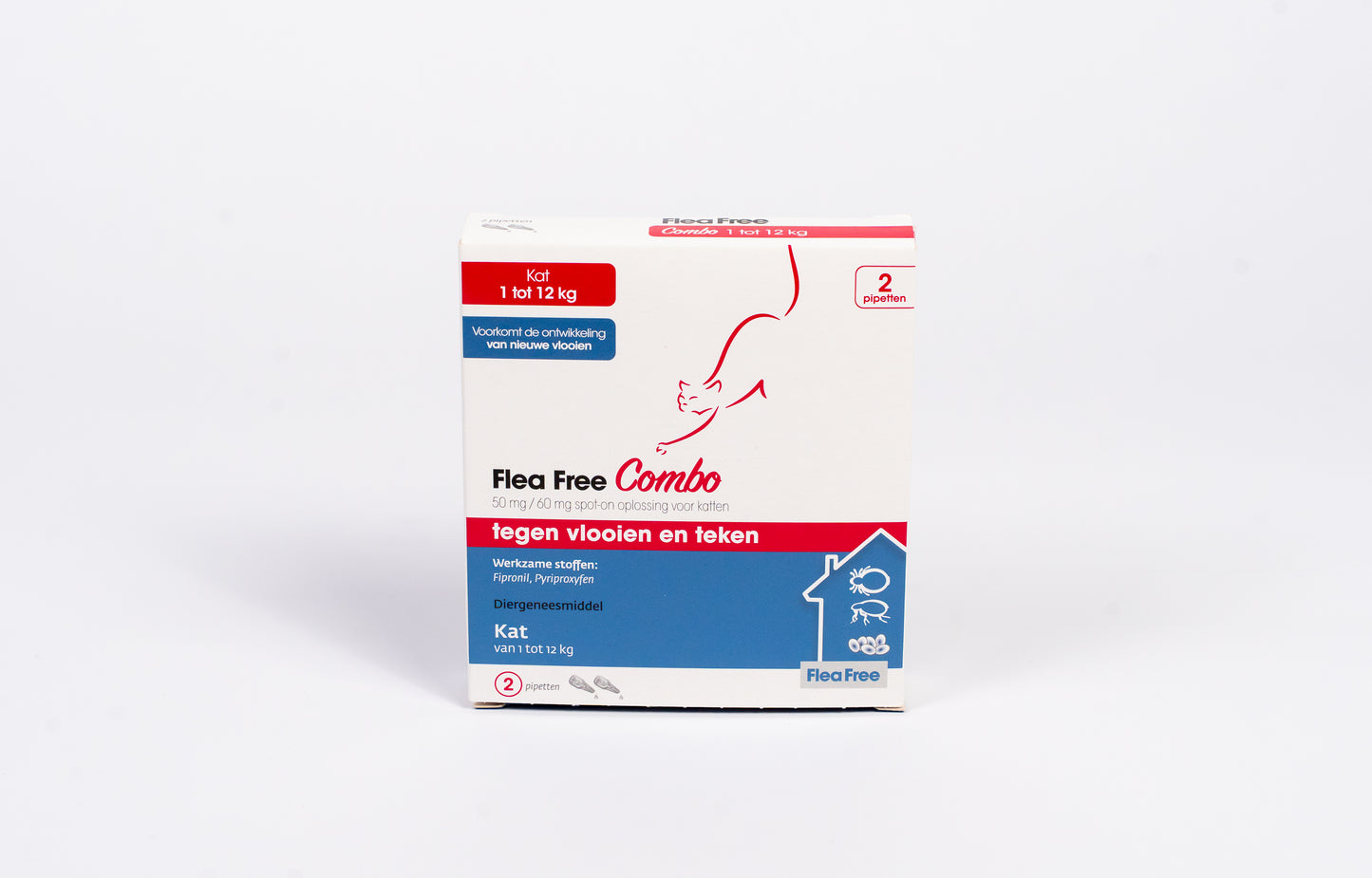 Flea Free Spot-On Combi Kat 1-12 kg - 2 Pipetten