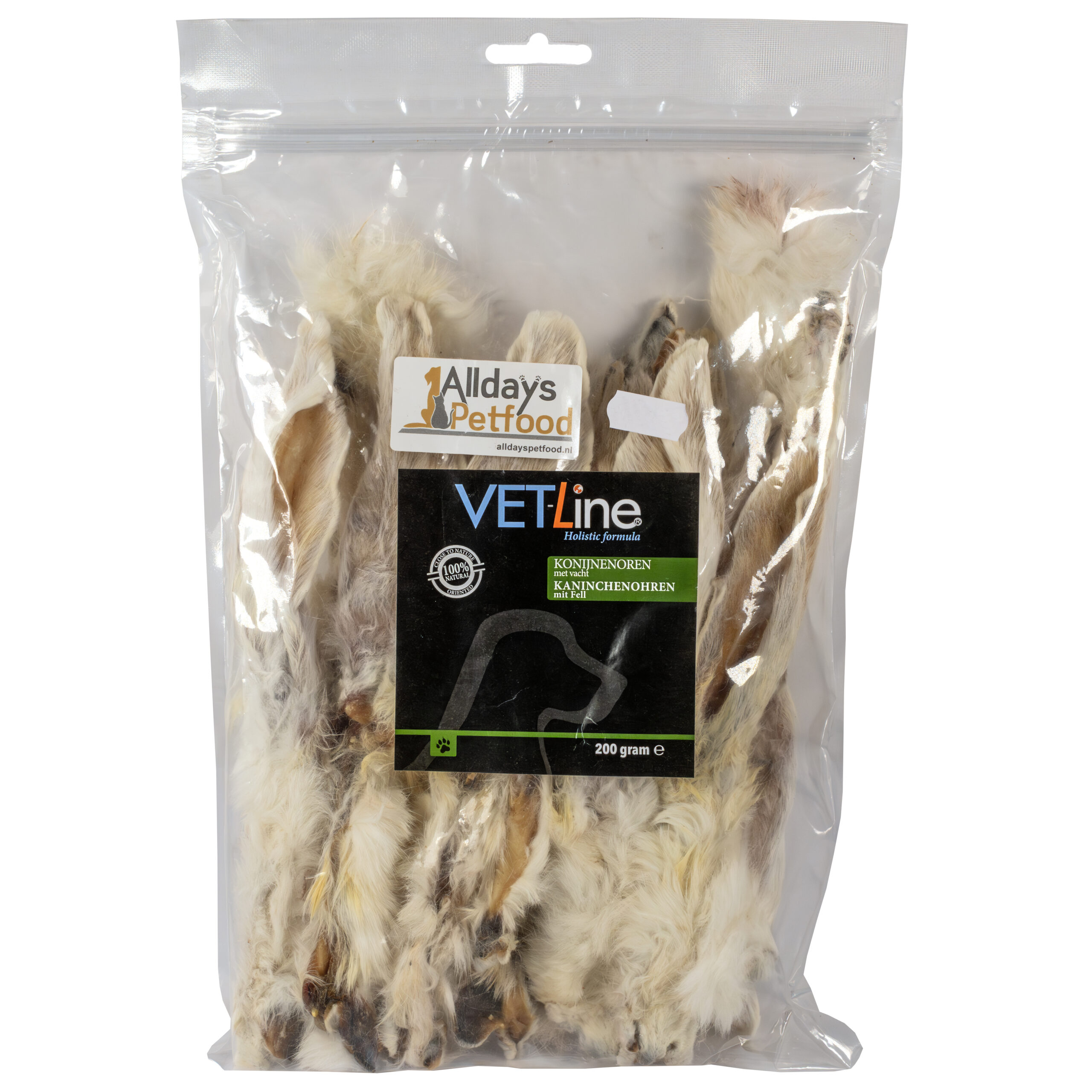 Konijnenoren met vacht 200 gr