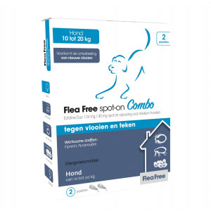 Flea Free spot-on combo hond van 10 tot 20 kg 2 pipetten