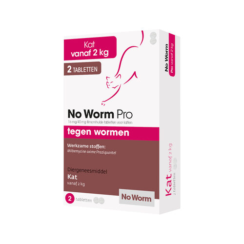 No worm pro kat 2 tabletten vanaf 2 kg